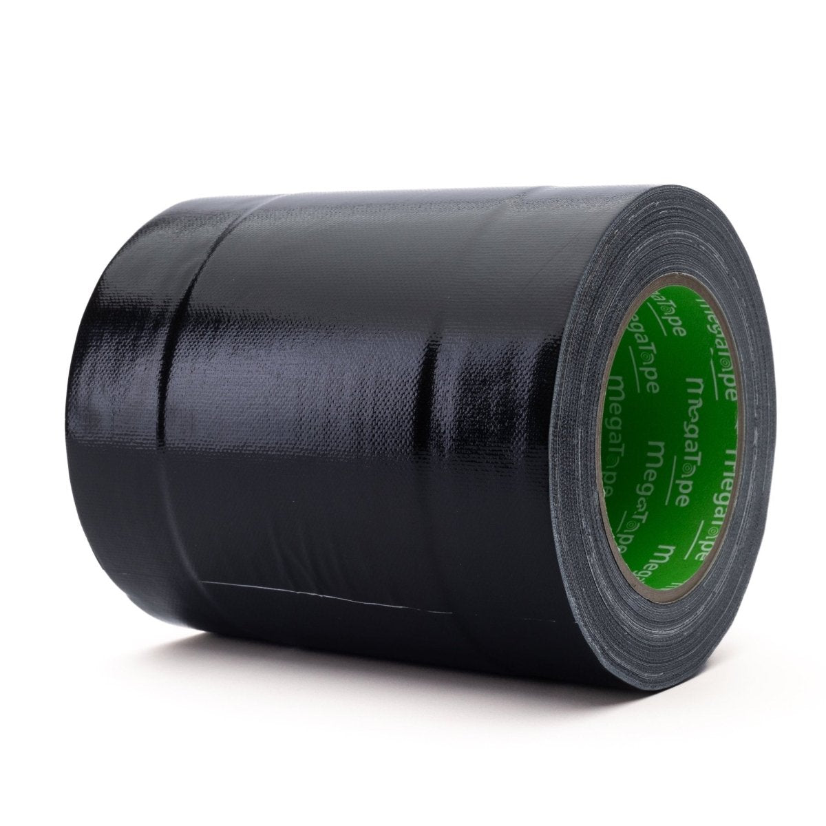 Tape specials in zwart – extra brede rol tape met groene MegaTape-kern, liggend