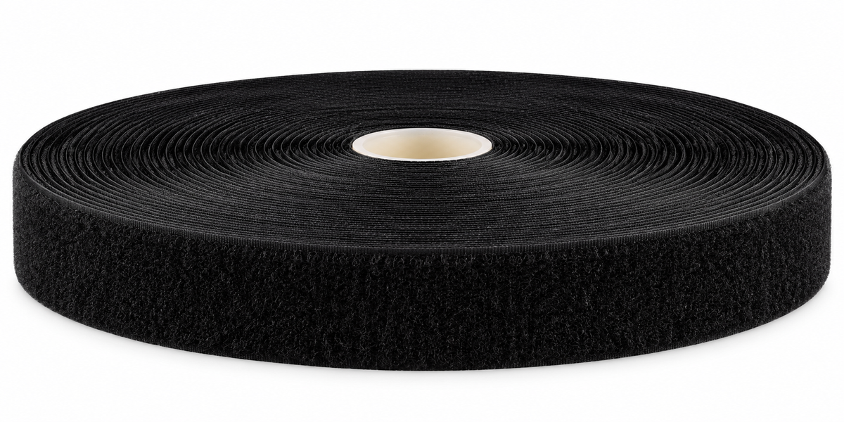 Hook-and-loop tape · black loop tape · self-adhesive K64 · PA/PES · 30 mm · 25 m roll