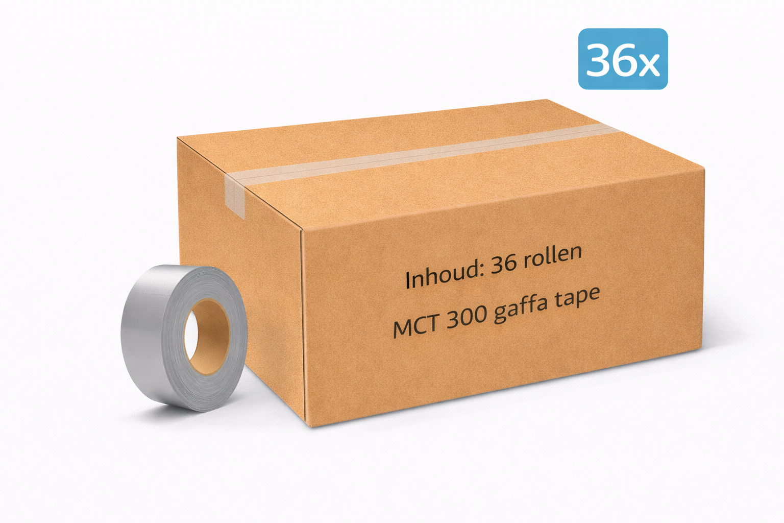 36x MegaTape MCT 300 Gaffa tape 25 mm gray roll 50m