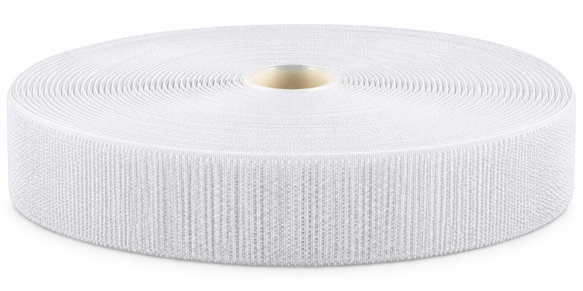 Hook-and-loop tape · white hook tape · self-adhesive K64 · PA/PES · 30 mm · 25 m roll