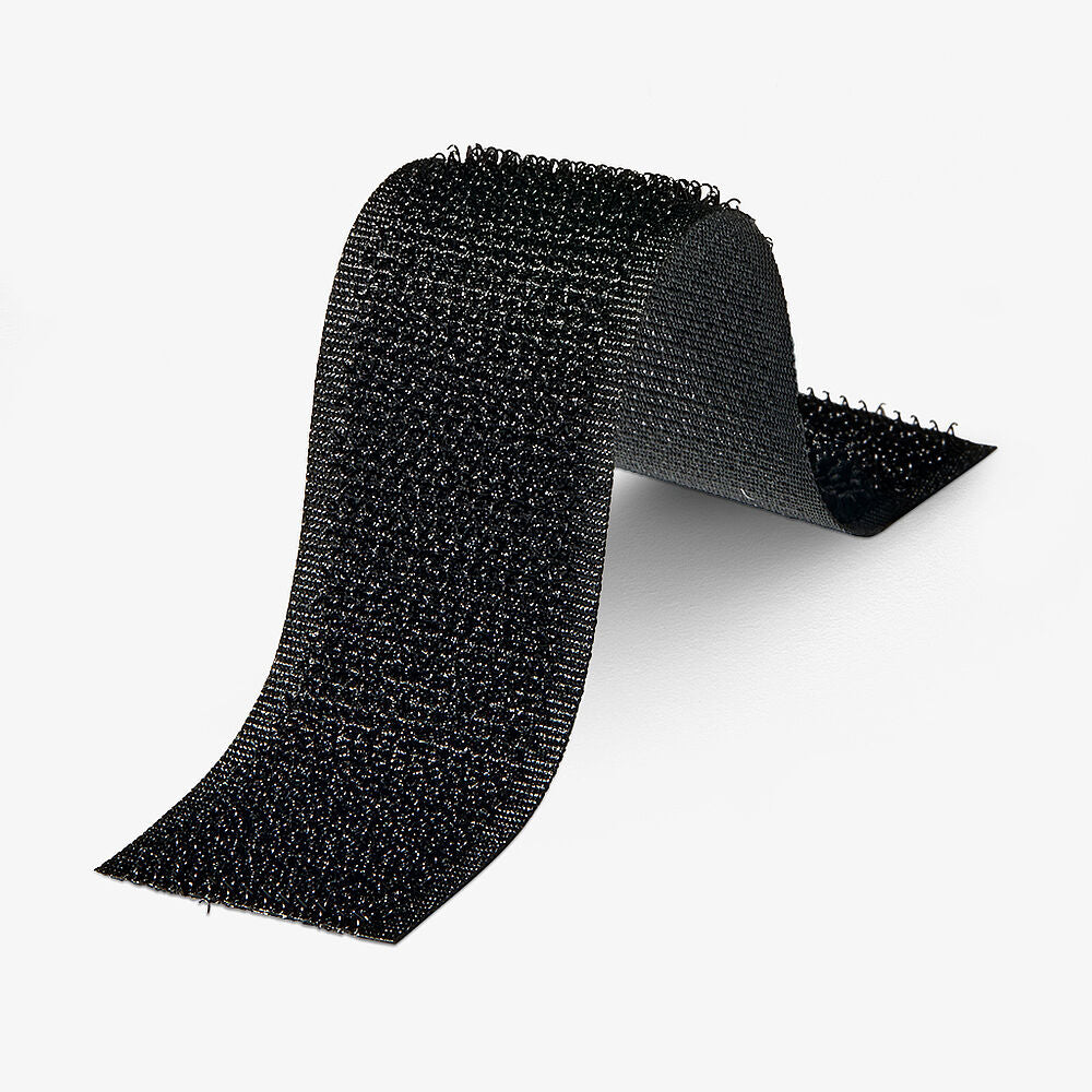 Velcro · black hook tape · self-adhesive K64 · PA/PES · 30 mm · 25 m roll