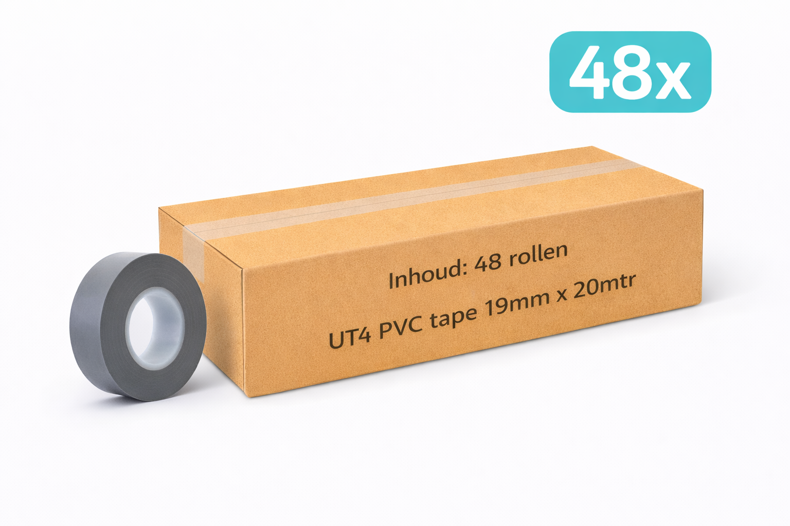 48x MegaTape UT4 ​​· PVC tape · 19 mm · gray · 20 m roll