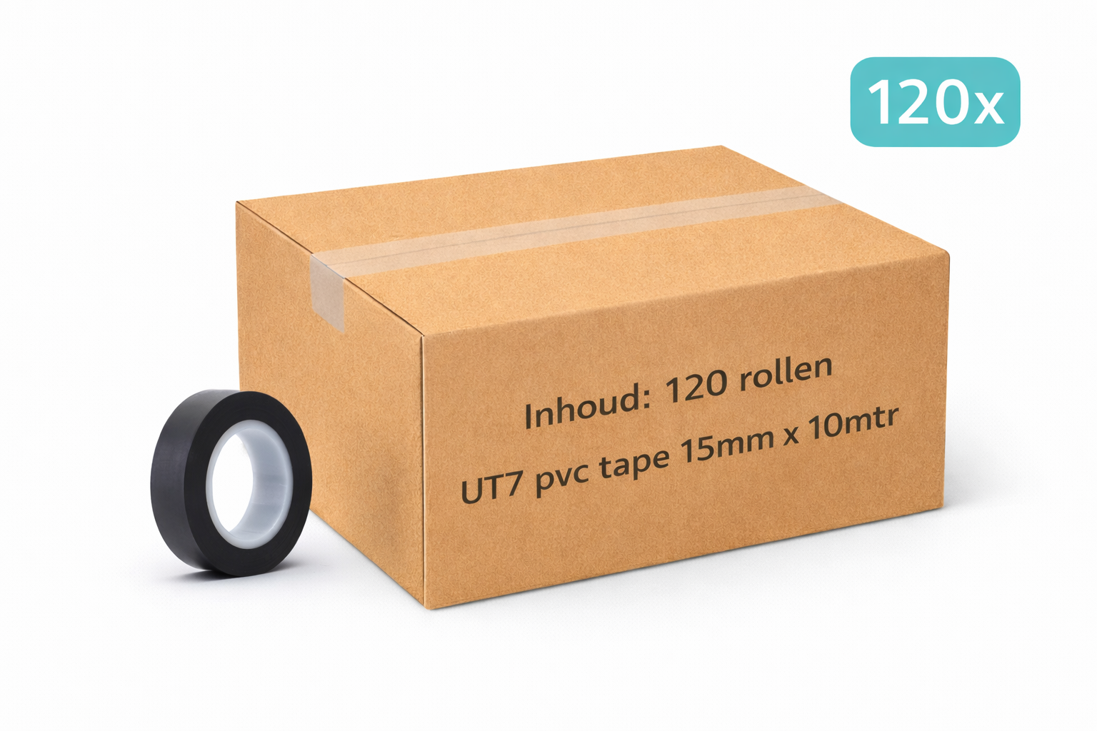 120x MegaTape UT7 PVC tape 15 mm black 10 m roll