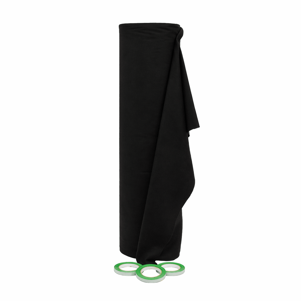 Premium flanel · 100 cm · zwart (9300) · rol 30m · met tape - Pre - cut flanel - 3BUTE