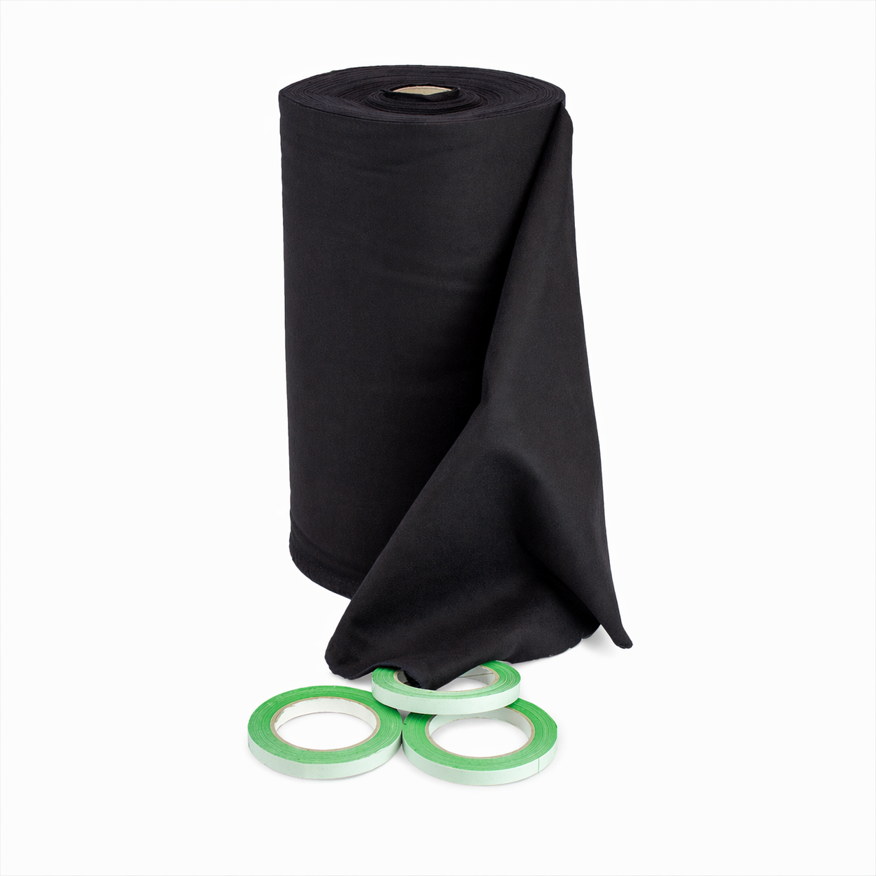 Premium flanel · 40 cm · zwart (9300) · rol 60m · met tape - Pre - cut flanel - 3BUTE