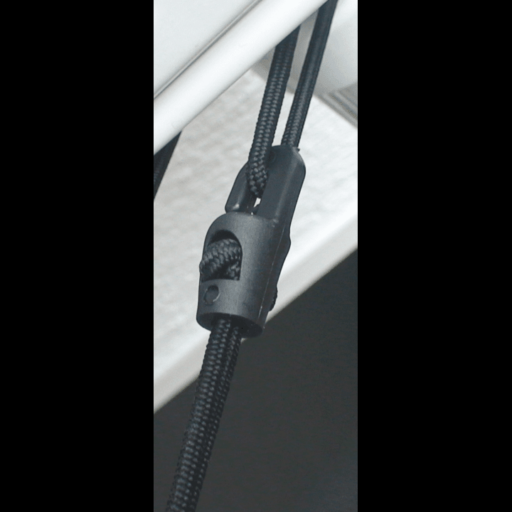 Spanfix bungee zwart 25 cm – spansnoer met haak aan een witte buis